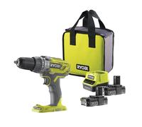 Ryobi R18PD3-0 Taladro Atornillador Batería de Percusión 18V 50Nm Kit 2x2.0 Ah