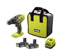 Ryobi R18PD3-220S - Taladro percutor, 18V (2 X 2,0AH)