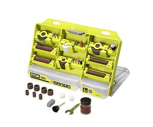 RYOBI RAR800K-120 - Estuche de 120 accesorios miniherramienta - Grabado, pulido, lijado, precisión, compatible con Dremel