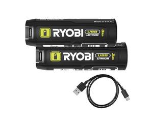 RYOBI RB4L30X2 - Paquete Doble de Litio USB de 4 V (2 x 3,0 Ah)