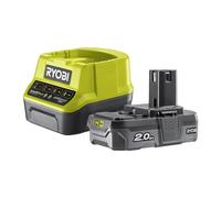 Ryobi RC18120-120, Juego de batería Ryobi 18 V OnePlus 2,0 Ah LithiumPlus y 1 Cargador rápido 2,0