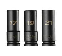 Ryobi RHDIS3PC Juego de vasos para llave de impacto 1/2" 17 19 y 21 mm 3 piezas