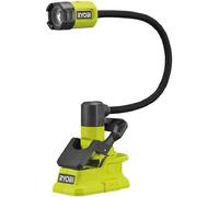 RYOBI RLCF18-0 - Lámpara de pinza con cuerpo flexible (18 V, 400 lúmenes, cuerpo flexible, 40 cm, 2 modos)