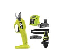 Ryobi RY18SCA-120P Cizalla con batería 18V 2AH, cargador, funda y piedra para afilar