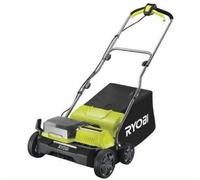 RYOBI - Escarificador Brushless Inalámbrico 18V ONE+ con 2 Baterías 4,0 Ah y Cargador de 2,0 A y Bolsa de Recogida 55l - Ancho 35cm - 4 Posiciones, 16 Cuchillas - Empuñadura Ajustable - RY18SFX35A-240