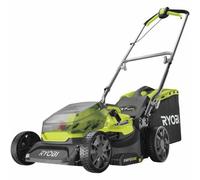 RYOBI - Cortacésped 18V One+ Brushless Ø 37 cm - 2 Baterías 4,0Ah - Recogida y Mulching - Recogedor Semirrígido 45L - Empuñaduras Ergonómicas Vertebrae - Ajuste de la Altura de Corte - RY18LMX40A-240