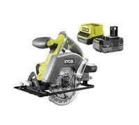 RYOBI Sierra circular de mano con batería ONE+ R18CSP-140GZL (hoja de sierra de 150 mm de diámetro, profundidad de corte 90°/45° 45/32 mm, ajuste de profundidad sin herramientas, incluye hoja de