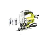 Ryobi Sierra de calar 600W 85mm, 4 posiciones, cambio hoja sin herramienta, LED, soplador, en estuche con 5 cuchillas