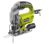 RYOBI - Sierra de Calar Pendular 220V, 500W, 3000cps/min, Inclinación 0 a 45° Derecha e Izquierda, Mango GripZone, Soplador, Cuchilla Divisora, Gatillo de Bloqueo, Uso en Madera y Metal - RJS750-G