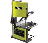 Ryobi , sierra de cinta de 350 W, motor de inducción, ancho de paso de 230 mm, ancho de paso de 230 mm, capacidad de corte de 80 mm, hoja de 1572 x 6,35 mm, luz de trabajo integrada, se entrega con 1 hoja de 1572 x 6,35 mm
