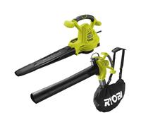 RYOBI - Soplador Aspirador Triturador 2800W 2 en 1 - Velocidad de Soplado 375 km/h - Descarga por Tracción - Trabajo Cómodo - Entregado con Arnés Vertebrae y Boquilla Plana - RBV2800CSV