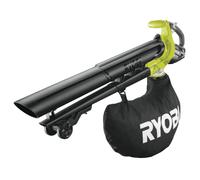 RYOBI - Soplador/Aspirador/Triturador Eléctrico Sin Cable a Batería 18V One+ Brushless - Limpieza Hojas, Pasillos Exteriores, Terrazas, Céspedes y Pequeños Jardines - 1 Bolsa Impermeable 35L - OBV18