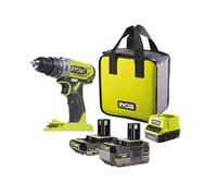 RYOBI Taladro Percutor 18V ONE+ con Baterías 2.0Ah y 4.0Ah, Cargador y Bolsa - Potente, Compacto y Garantía Extendida