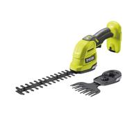 RYOBI - Tijeras Cortacésped Arreglasetos 18V One+ 20cm, Peso 1,0 kg, Inalámbrico - Capacidad de Corte 8 mm - Ramas Finas, Plantas Pequeñas y Ornamentos - Sin Batería ni Cargador - RY18GSA-0