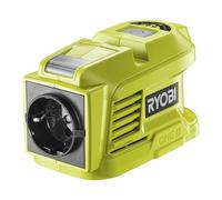 RYOBI - Transformador 18V - Potencia Continua 150 W - Potencia Máxima 300 W - 1 Puerto de Alimentación UE - 2 Puertos USB-A (2,4 A - 5V) - Luz LED - Se Vende sin Batería ni Cargador - RY18BI150A-0