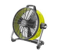 RYOBI - Ventilador de Suelo 18V ONE+ - Ø45cm, 3 Velocidades (550, 800,1050 rpm) - Silencioso 63dB, Tambor Metálico Multiposición 220° - Autonomía 9 horas con 1 Batería de 5.0Ah (No Incluida) - R18F5-0