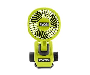 RYOBI - Ventilador USB de litio (4 V, diámetro 9 cm, 2 velocidades, 120/90 rpm, cabeza orientable arriba/abajo y derecha/izquierdo) (Se vende sin batería) - RCF4-0