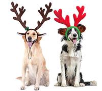 Rypet 2 Diademas de Cuernos de Reno de Navidad con Orejas para Perros medianos y Grandes