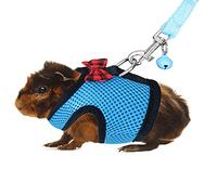 Rypet Arnés y correa de conejillo de indias, arnés de malla suave para animales pequeños con campana segura, chaleco acolchado cómodo sin tirones para cobayas, hurones, chinchillas y animales pequeños