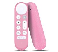 RYQIF Pack de 2 fundas para mando a distancia (brilla en la oscuridad) compatible con Google TV Streamer 4K TV GY3LE, funda de silicona suave (azul y rosa)