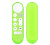 RYQIF Pack de 2 fundas para mando a distancia (brilla en la oscuridad) compatible con Google TV Streamer 4K TV GY3LE, funda de silicona suave (verde y rosa)