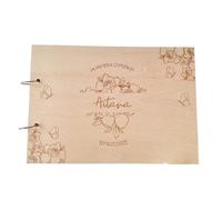 RYQZHHY Libro Firmas Boda Libro de firmas Boda con Cubierta Madera | Mantenga Fotografías De Fiestas Y Mensajes De Bendición Escritos A Mano.(Book-50White Sheets,A5)