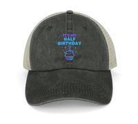 RYRFBFF Gorra de béisbol Es mi Medio cumpleaños Arte Invierno para Hombres Camionero Negro Hombre Femenino Regalos de decoración Deportiva
