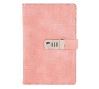 RYRYR Libreta de contraseñas vintage, diario secreto retro con código y cerradura, 1 unidad A5, bloc notas cuero contraseña, agenda, planificador semanal, papelería, viaje, cuadernos(Pink)
