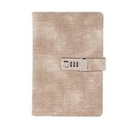 RYRYR Libreta de contraseñas vintage, diario secreto retro con código y cerradura, 1 unidad A5, bloc notas cuero contraseña, agenda, planificador semanal, papelería, viaje, cuadernos(Beige)