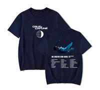 RYSXJLX Cruz Cafune Camiseta Me Muevo Con Dios Tour Hombre Mujer Moda Vintage Camiseta de Manga Corta, azul marino, L