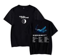 RYSXJLX Cruz Cafune Camiseta Me Muevo Con Dios Tour Hombre Mujer Moda Vintage Camiseta de Manga Corta, Negro, XS