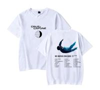 RYSXJLX Cruz Cafune Camiseta Me Muevo Con Dios Tour Hombre Mujer Moda Vintage Camiseta de Manga Corta, blanco, S
