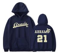 RYSXJLX Gracie Abrams 2025 Merch 21 - Sudadera con capucha unisex de manga larga con logotipo retro, azul marino, L