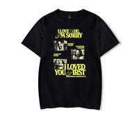 RYSXJLX Gracie Abrams - Camiseta de manga corta con texto en inglés "I Love You I'm Sorry" The Secret of Us Album Mujer Hombre Moda Casual Camiseta de manga corta, Negro, M