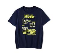 RYSXJLX Gracie Abrams - Camiseta de manga corta con texto en inglés "I Love You I'm Sorry" The Secret of Us Album Mujer Hombre Moda Casual Camiseta de manga corta, azul marino, M