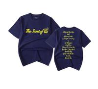 RYSXJLX Gracie Abrams Merch The Secret of Us - Camiseta informal de manga corta para mujer y hombre, azul marino, XXS