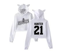 RYSXJLX Heated Rivalry Scott Hunter 21 Graphic Cat Ear Hoodie - Sudadera de manga larga para mujer, camiseta casual para fanáticos de la serie, blanco, XXL