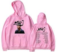 RYSXJLX Milo J 111 Sudadera con capucha Milo J Album Merch Mujeres Hombres Sudaderas Casual Moda Retro Clásica Manga Larga, rosa, S