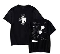 RYSXJLX Milo J Camiseta Milo J 111 Album Mujeres Hombres Casual Cuello Redondo Manga Corta Retro Tee, Negro, 36