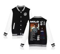 RYSXJLX Milo J Jacket Milo J 166 Album - Chaqueta de béisbol para mujer y hombre, chaqueta de manga larga, Negro, S