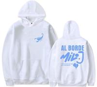 RYSXJLX Milo J Merch Al Borde Sudadera con capucha Milo J 511 Album Mujeres Hombres Sudaderas Casual Moda Retro Clásica Manga Larga, blanco, L