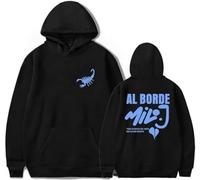 RYSXJLX Milo J Merch Al Borde Sudadera con capucha Milo J 511 Album Mujeres Hombres Sudaderas Casual Moda Retro Clásica Manga Larga, Negro, XL