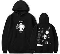 RYSXJLX Milo J Sudadera con capucha Milo J 111 Album Mujeres Hombres Sudaderas Casual Moda Retro Clásica Manga Larga, Negro, XL