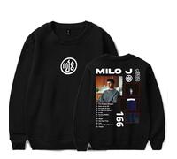 RYSXJLX Milo J Sudadera con capucha Milo J 166 Album Cuello Redondo Unisex Casual Moda Retro Clásico Manga Larga, Negro, M