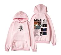 RYSXJLX Milo J Sudadera con capucha Milo J 166 Album para mujer y hombre, sudaderas casuales de moda retro clásicas de manga larga, rosa, XXS