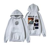 RYSXJLX Milo J - Sudadera con capucha Milo J 166 Album para mujeres y hombres, casual, a la moda, retro, clásica, manga larga (M,gris), gris, M