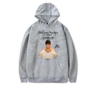 RYSXJLX Quevedo Buenas Noches Tour Sudadera con capucha 2025 para mujer y hombre, estilo hiphop, informal, de manga larga, gris, S