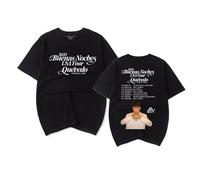 RYSXJLX Quevedo Merch Buenas Noches Tour 2025 - Camiseta vintage de manga corta para mujer y hombre, Negro, M