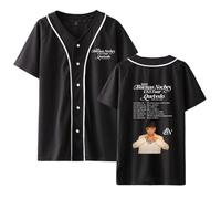RYSXJLX Quevedo Merch Buenas Noches Tour - Camiseta de béisbol 2025 para hombre y mujer, camiseta de manga corta, Negro, 3XL