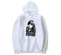 RYSXJLX Serial Experiments Lain Sudadera con capucha unisex casual moda retro sudadera Streetwear Anime Merch, blanco, M
